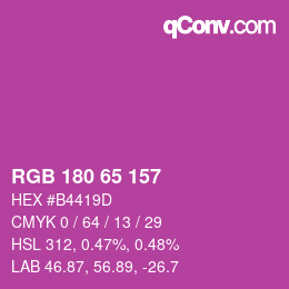 颜色代码: RGB 180 65 157 | qconv.com