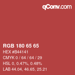 Color code: RGB 180 65 65 | qconv.com