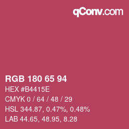 Color code: RGB 180 65 94 | qconv.com