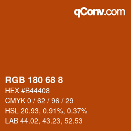 Color code: RGB 180 68 8 | qconv.com