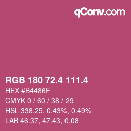 カラーコード: RGB 180 72.4 111.4 | qconv.com