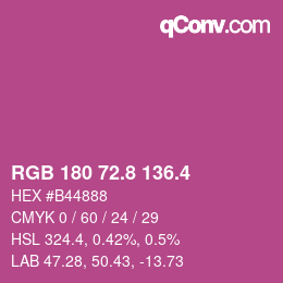 カラーコード: RGB 180 72.8 136.4 | qconv.com