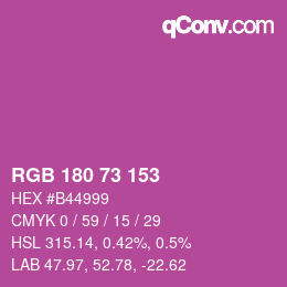 カラーコード: RGB 180 73 153 | qconv.com