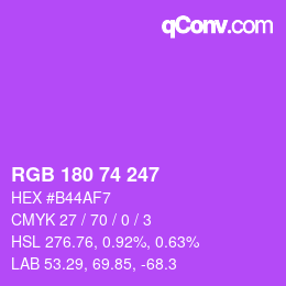 Color code: RGB 180 74 247 | qconv.com