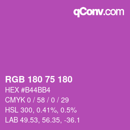 颜色代码: RGB 180 75 180 | qconv.com