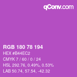 颜色代码: RGB 180 78 194 | qconv.com