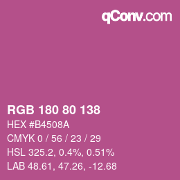 Farbcode: RGB 180 80 138 | qconv.com