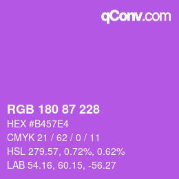 Código de color: RGB 180 87 228 | qconv.com