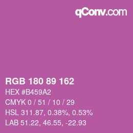 Color code: RGB 180 89 162 | qconv.com