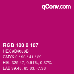 Color code: RGB 180 8 107 | qconv.com