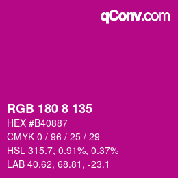 Color code: RGB 180 8 135 | qconv.com