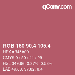カラーコード: RGB 180 90.4 105.4 | qconv.com