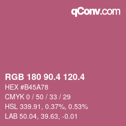 カラーコード: RGB 180 90.4 120.4 | qconv.com