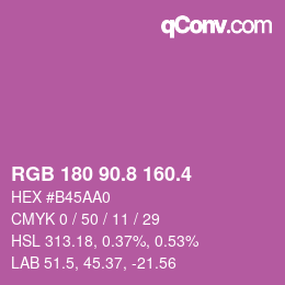 カラーコード: RGB 180 90.8 160.4 | qconv.com