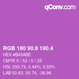 カラーコード: RGB 180 90.8 190.4 | qconv.com