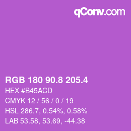 カラーコード: RGB 180 90.8 205.4 | qconv.com