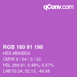 Color code: RGB 180 91 198 | qconv.com
