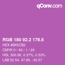 カラーコード: RGB 180 92.2 178.6 | qconv.com