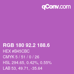カラーコード: RGB 180 92.2 188.6 | qconv.com