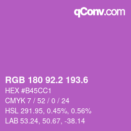 カラーコード: RGB 180 92.2 193.6 | qconv.com