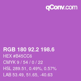 カラーコード: RGB 180 92.2 198.6 | qconv.com