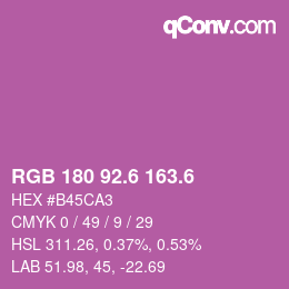 カラーコード: RGB 180 92.6 163.6 | qconv.com