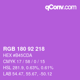 Color code: RGB 180 92 218 | qconv.com