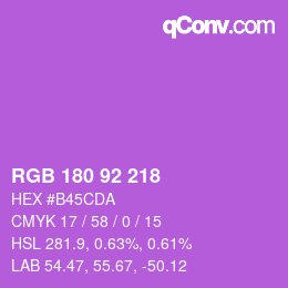 カラーコード: RGB 180 92 218 | qconv.com