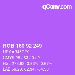 カラーコード: RGB 180 92 249 | qconv.com