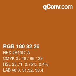 カラーコード: RGB 180 92 26 | qconv.com
