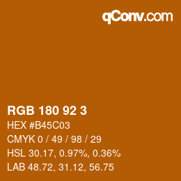 颜色代码: RGB 180 92 3 | qconv.com
