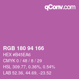Código de color: RGB 180 94 166 | qconv.com