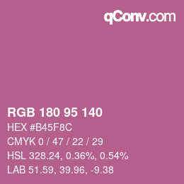 Color code: RGB 180 95 140 | qconv.com