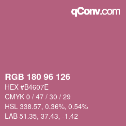 Color code: RGB 180 96 126 | qconv.com