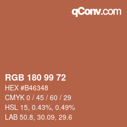 Farbcode: RGB 180 99 72 | qconv.com