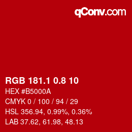 カラーコード: RGB 181.1 0.8 10 | qconv.com