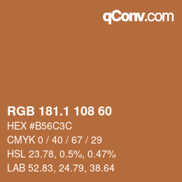 カラーコード: RGB 181.1 108 60 | qconv.com