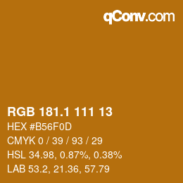 カラーコード: RGB 181.1 111 13 | qconv.com