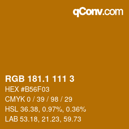 カラーコード: RGB 181.1 111 3 | qconv.com