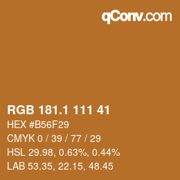 カラーコード: RGB 181.1 111 41 | qconv.com