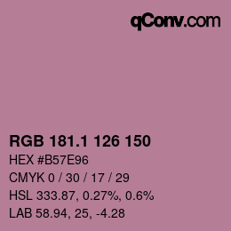 カラーコード: RGB 181.1 126 150 | qconv.com