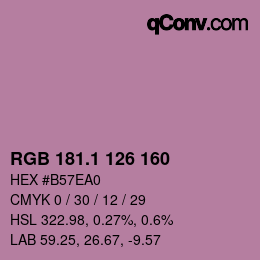 カラーコード: RGB 181.1 126 160 | qconv.com