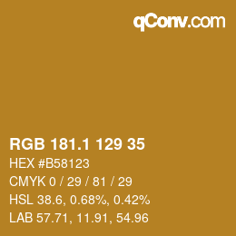 カラーコード: RGB 181.1 129 35 | qconv.com