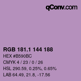 カラーコード: RGB 181.1 144 188 | qconv.com
