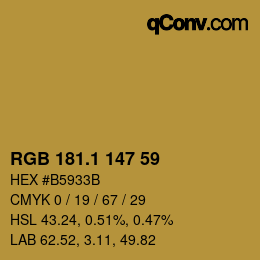 カラーコード: RGB 181.1 147 59 | qconv.com