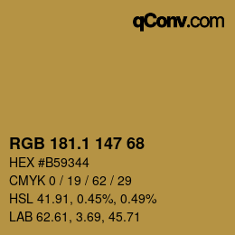 カラーコード: RGB 181.1 147 68 | qconv.com