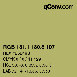 Color code: RGB 181.1 180.8 107 | qconv.com
