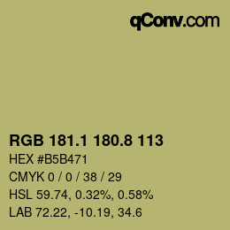 Color code: RGB 181.1 180.8 113 | qconv.com
