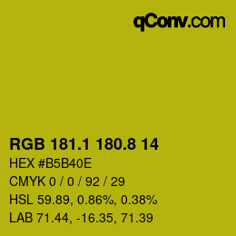 カラーコード: RGB 181.1 180.8 14 | qconv.com