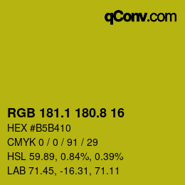 カラーコード: RGB 181.1 180.8 16 | qconv.com